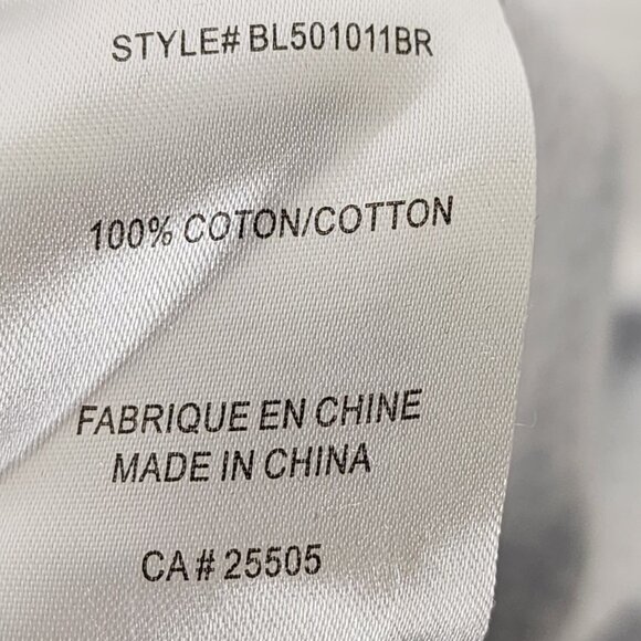 Blumind White Blue Geometric Print 100% Cotton Pearl Snap Shirt - Picture 5 of 5